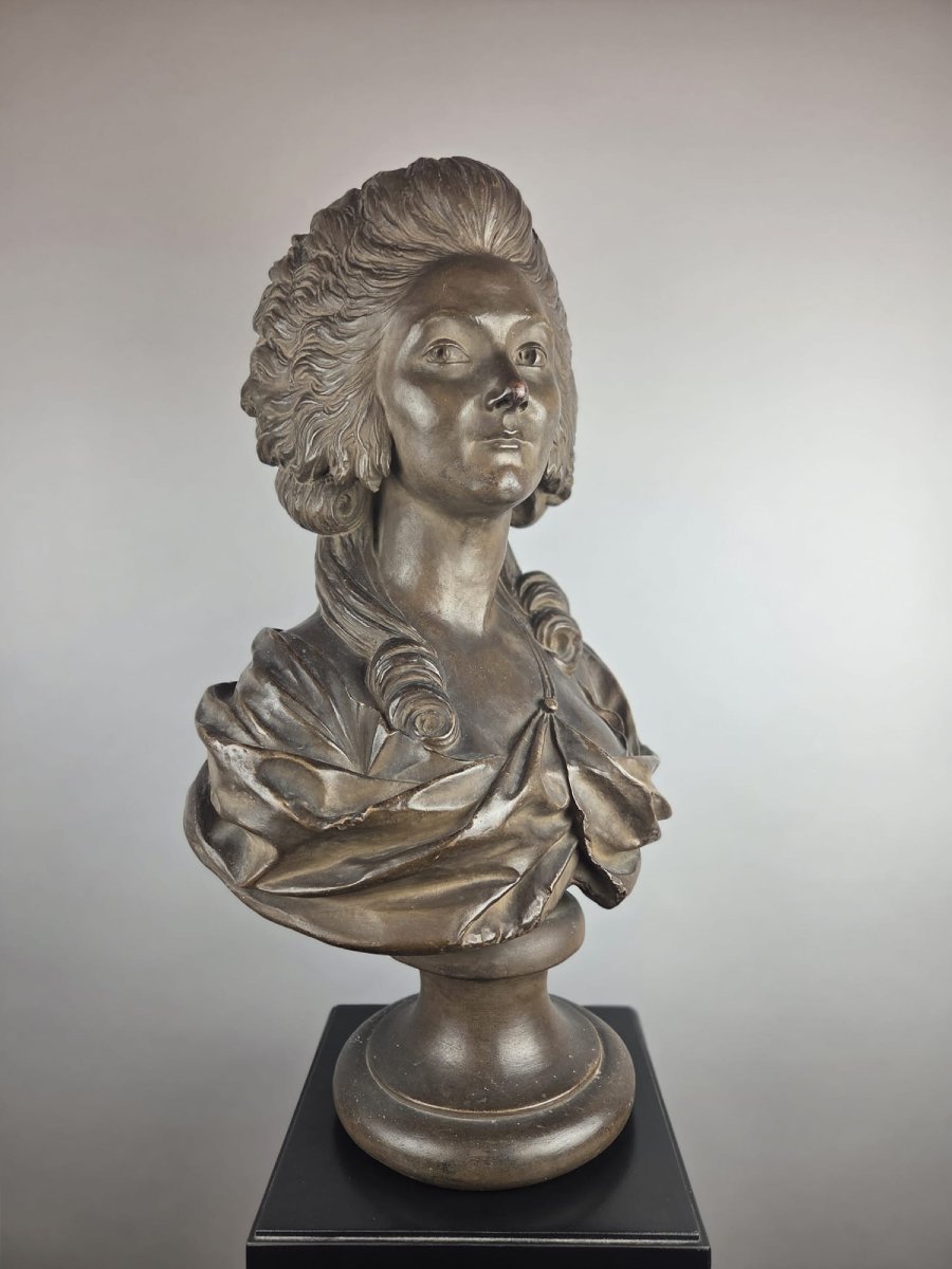Buste terracotta, "Princesse de Lamballe"-photo-4