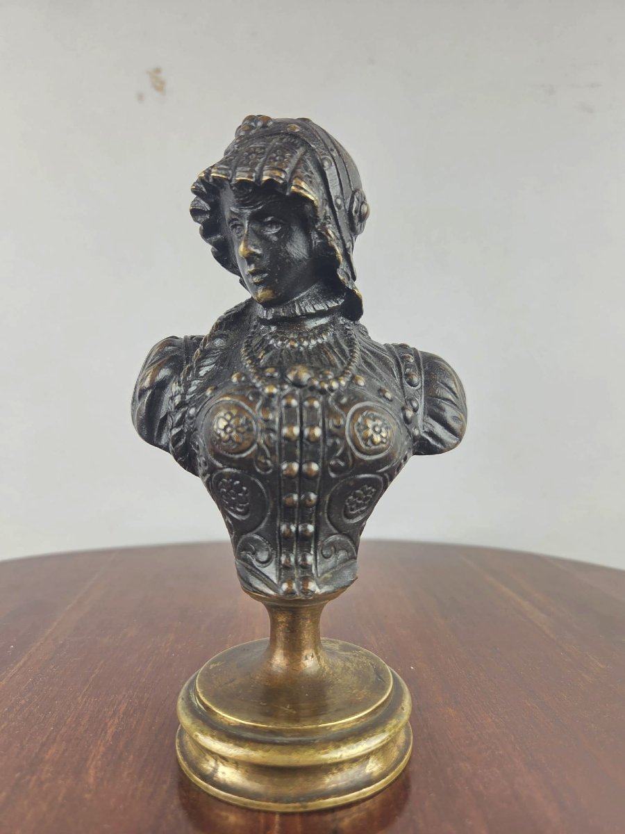 Pair Of Bronze Busts "alexander Nuski And His Wife" 19th-photo-3