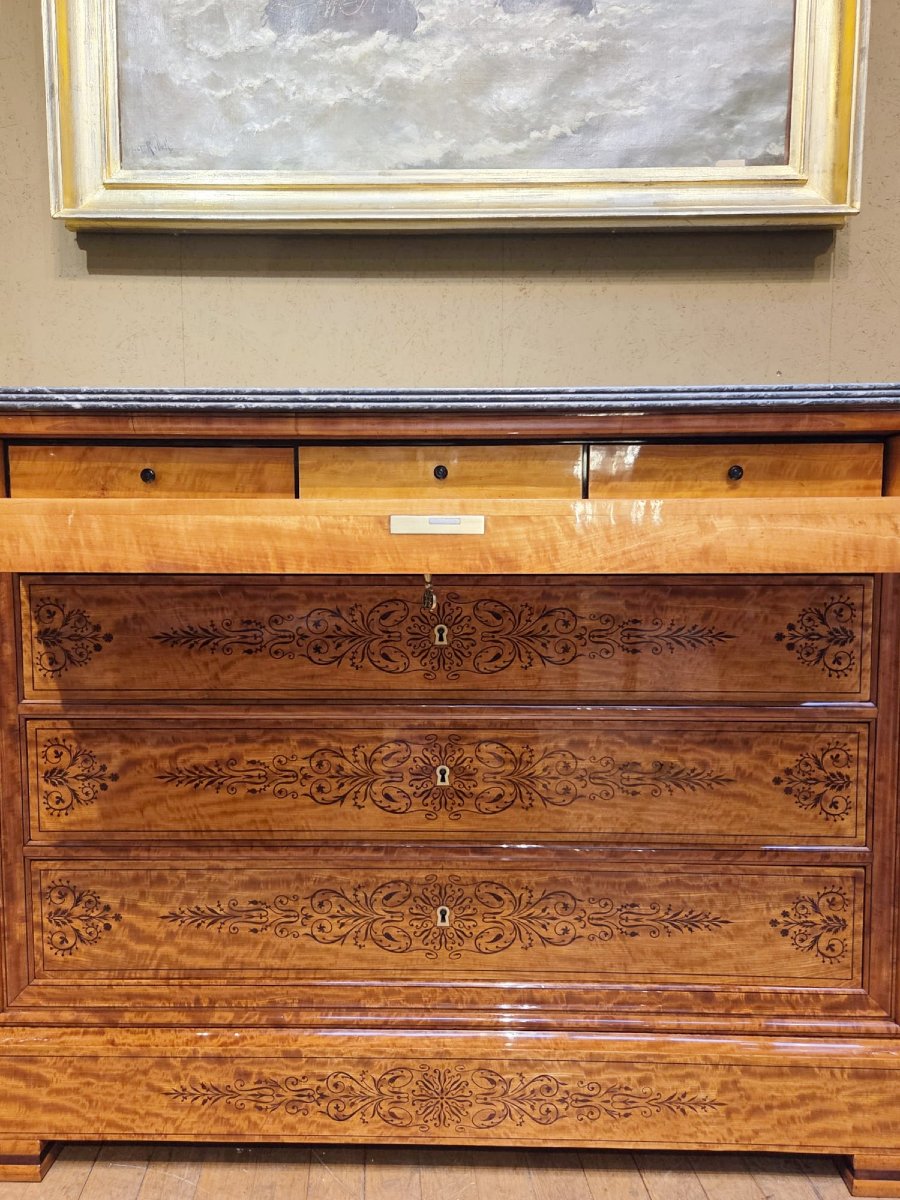 Charles X Period Scriban Chest Of Drawers -photo-1