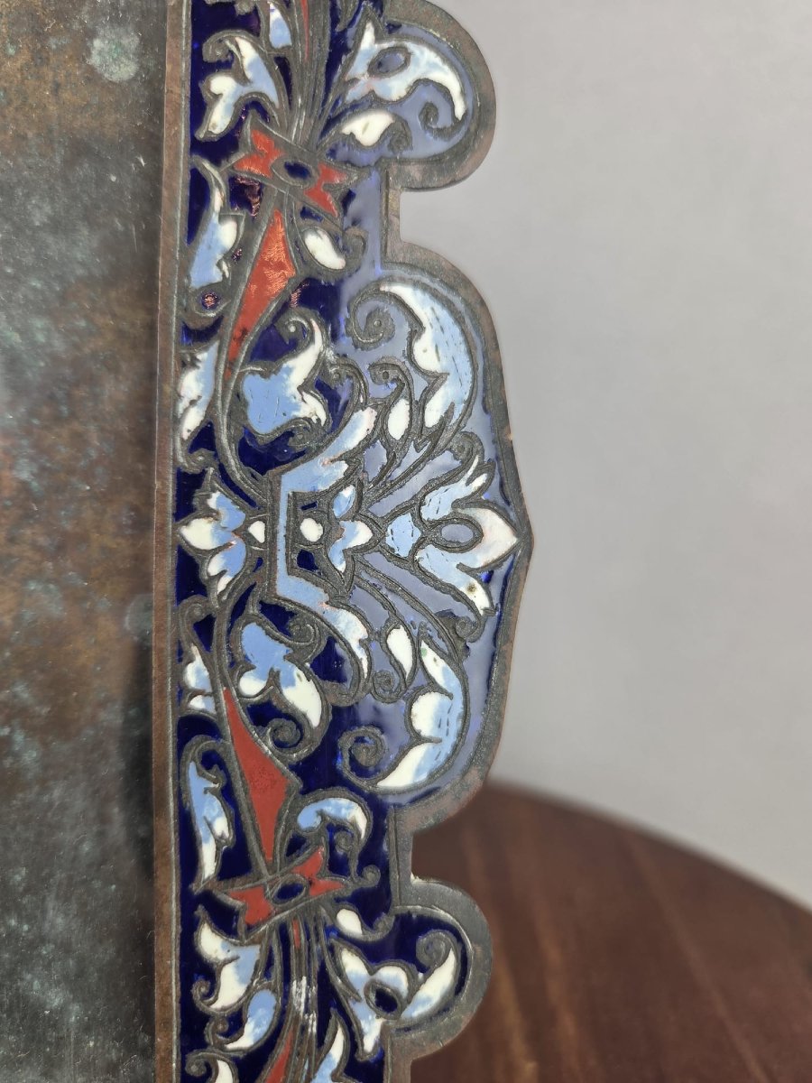 Cloisonné Bronze Photo Holder, 19th Century-photo-4