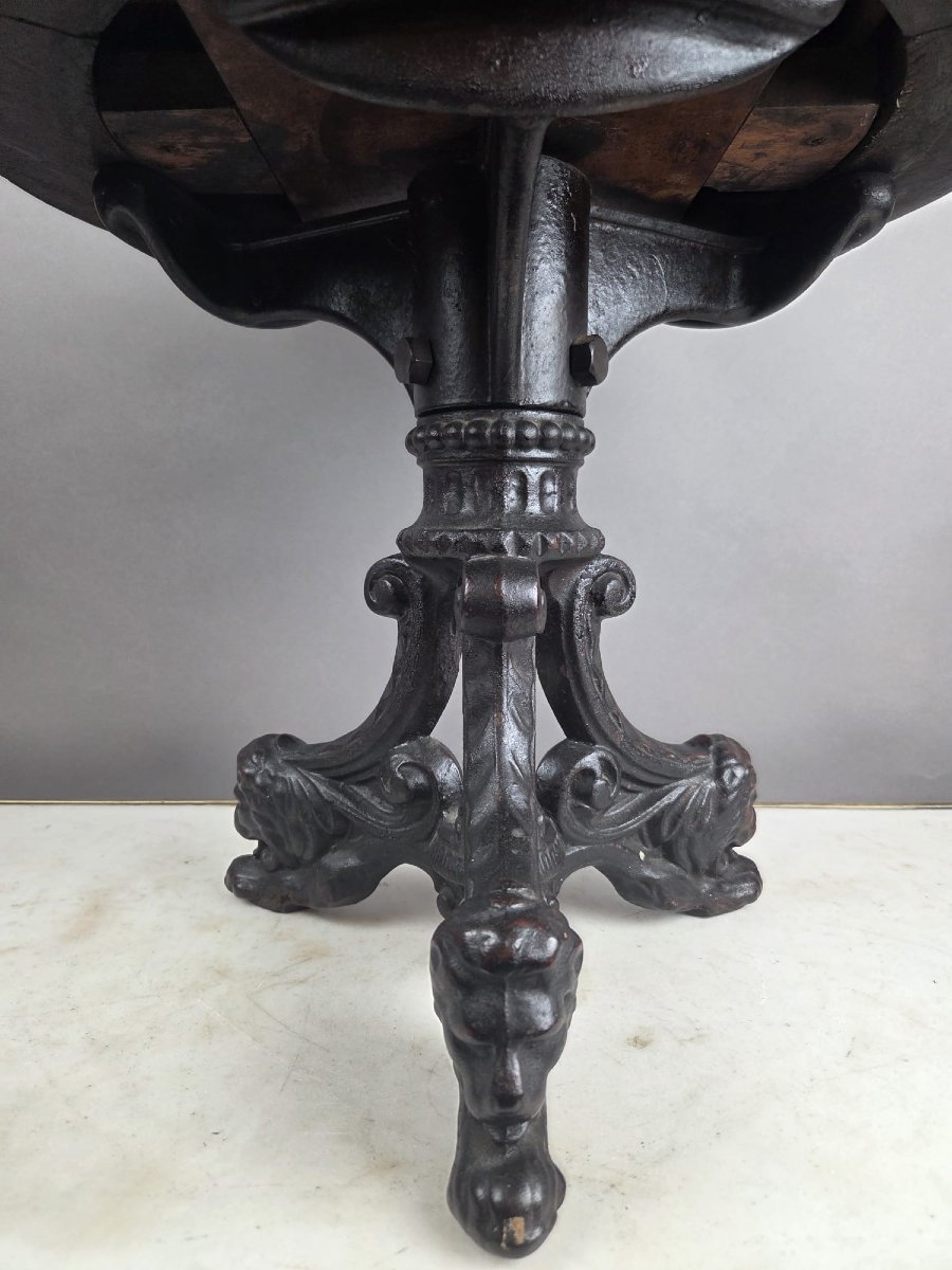 Captain's Chair In Patinated Wood, Late 19th Century-photo-4
