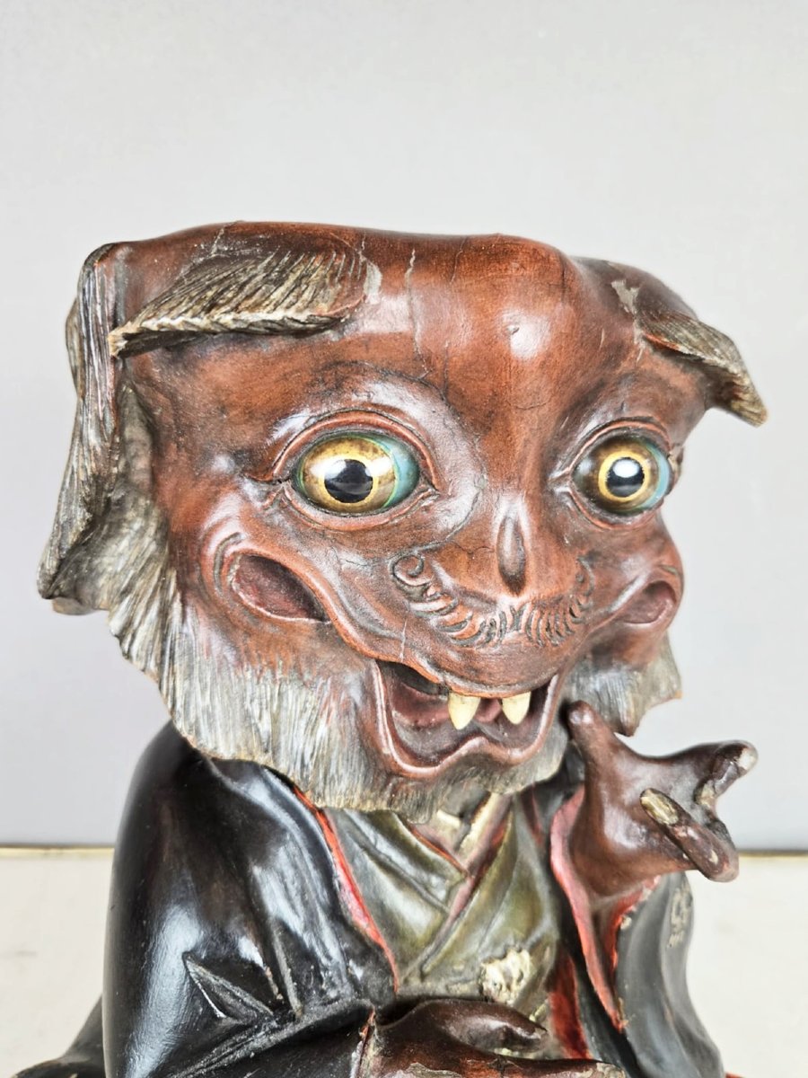 Polychrome Carved Wooden Gremlins, Japan, 19th Century -photo-4
