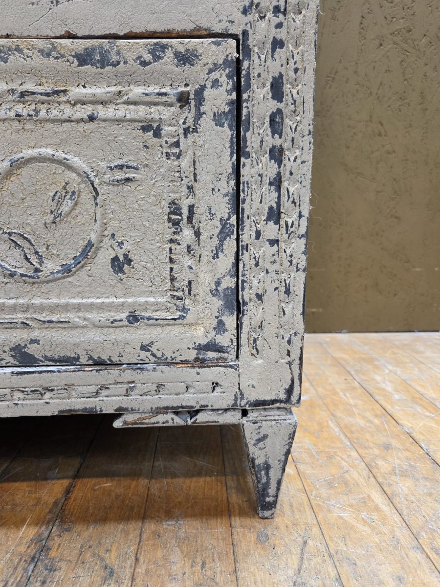 Louis XVI Style Chest Of Drawers In Patinated Wood, 19th Century-photo-3
