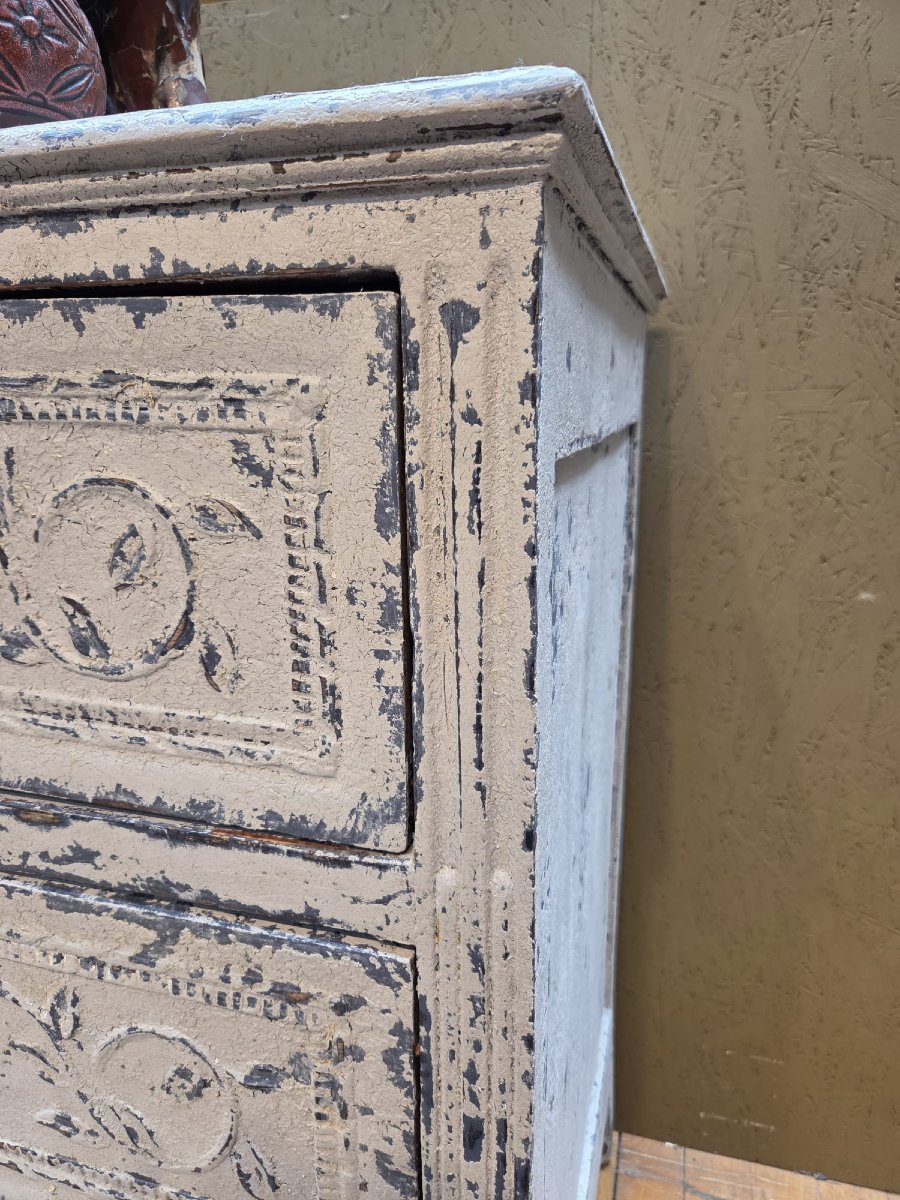 Louis XVI Style Chest Of Drawers In Patinated Wood, 19th Century-photo-1