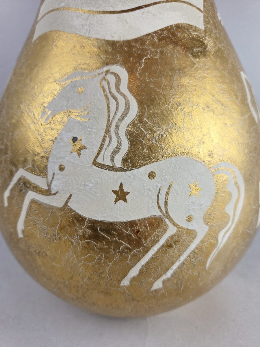 Louis Randour, Ceramic Vase With Horse Decoration, Circa 1930-photo-3