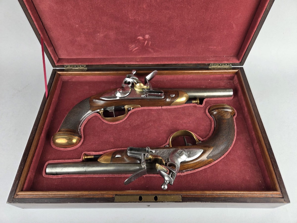 2 Flintlock Officer Pistols Model 1816-photo-4