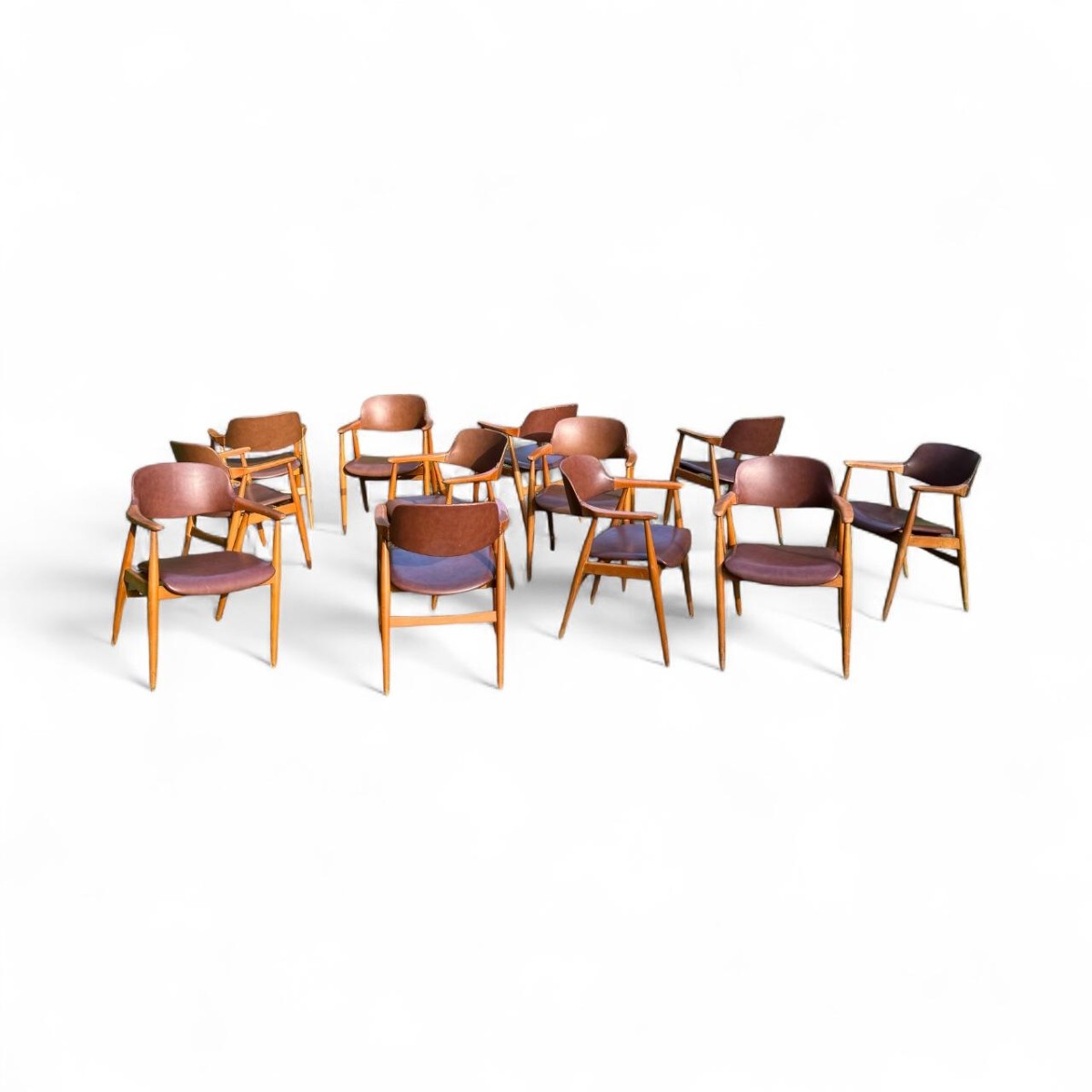 12 Vintage Armchairs, Model Gm11 By Erik Kirkegaard, Danmark
