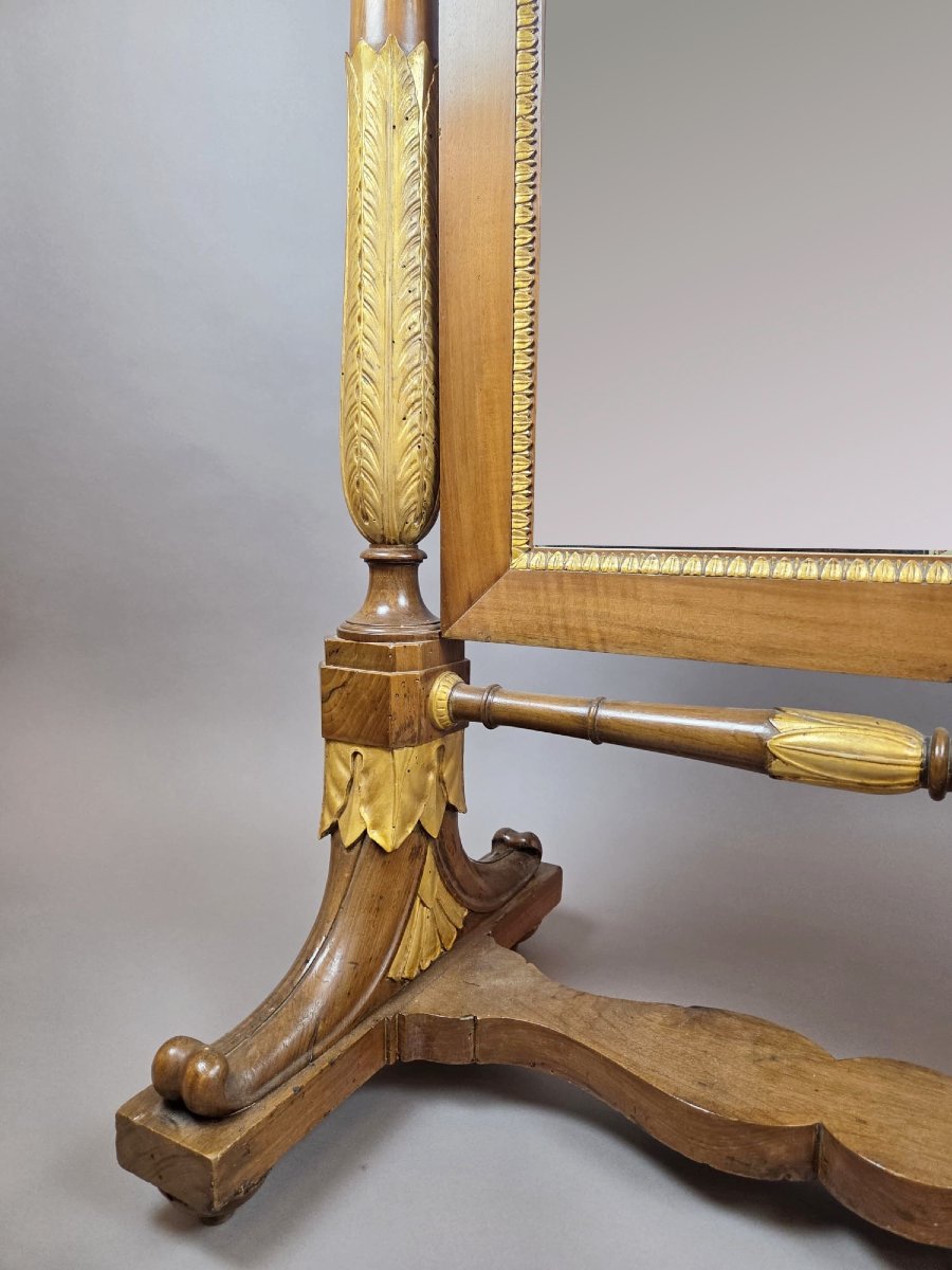 Miroir psyché Empire en acajou et bois doré, 19th-photo-4
