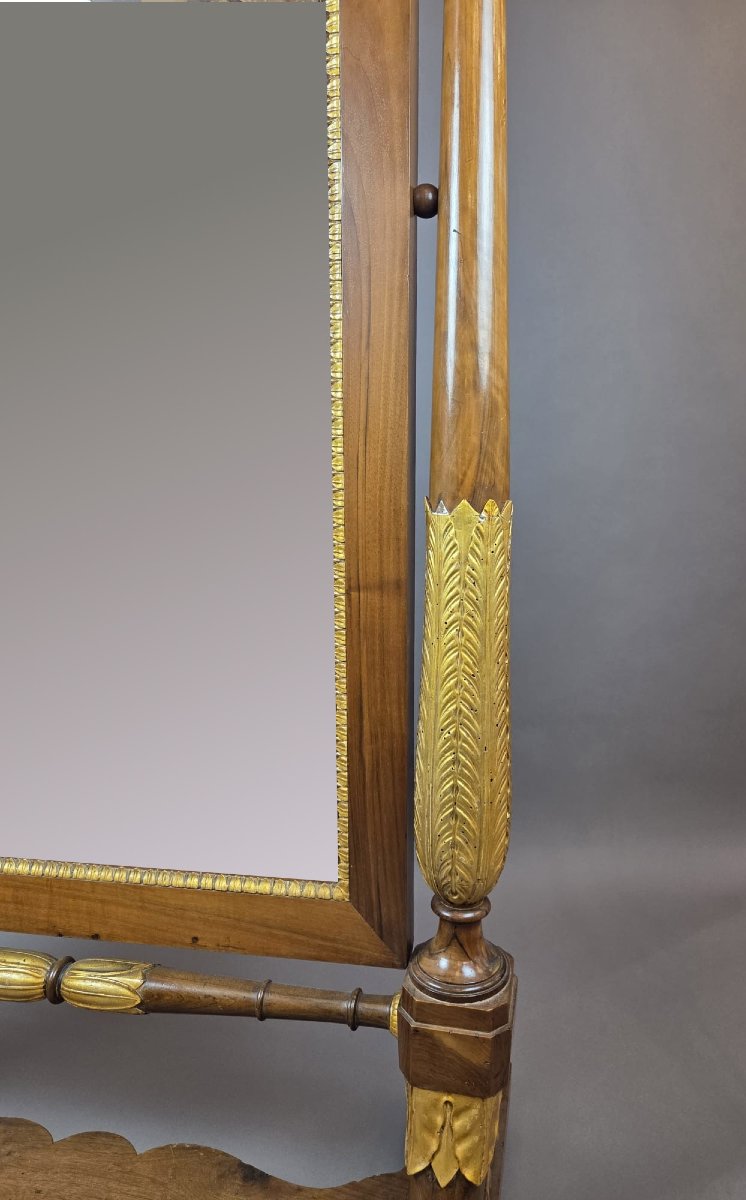 Miroir psyché Empire en acajou et bois doré, 19th-photo-1