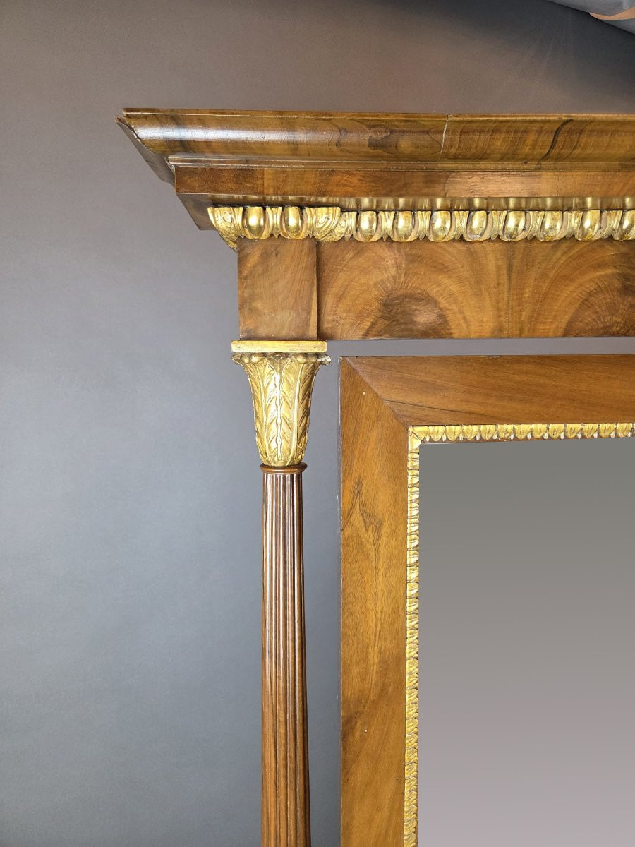 Miroir psyché Empire en acajou et bois doré, 19th-photo-2