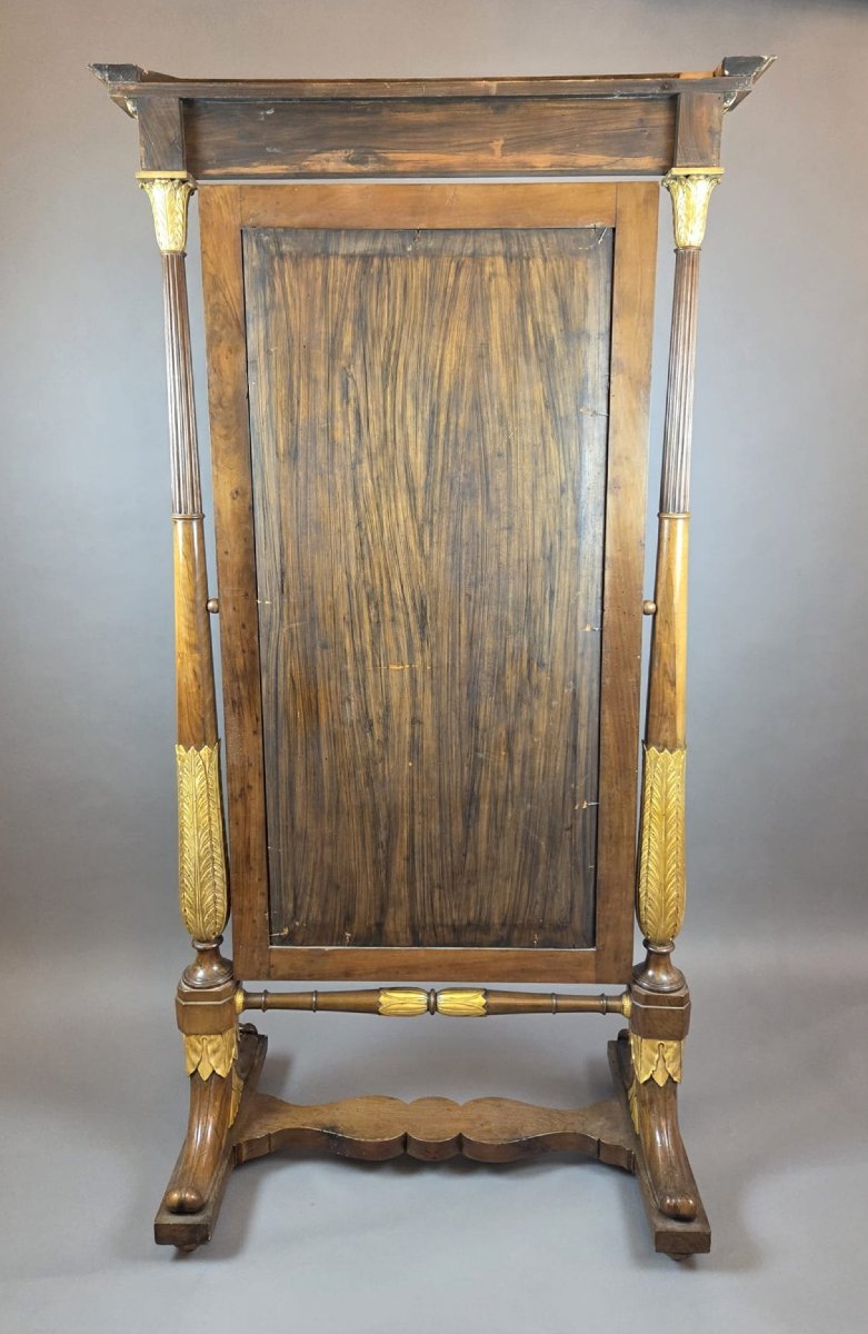 Miroir psyché Empire en acajou et bois doré, 19th-photo-6