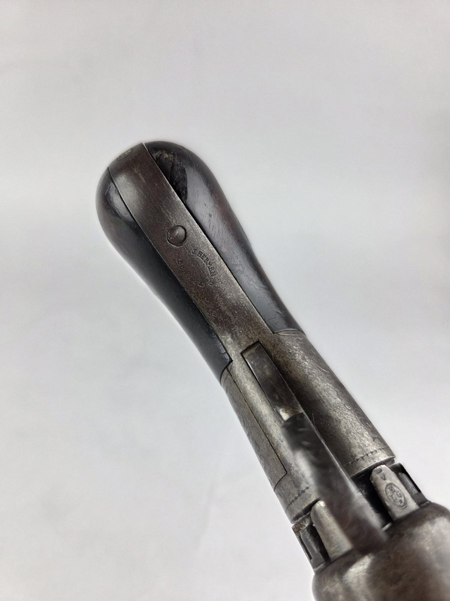 Small Transition Pistol Signed J. Houmau Breveté, Liège Circa 1850-photo-1