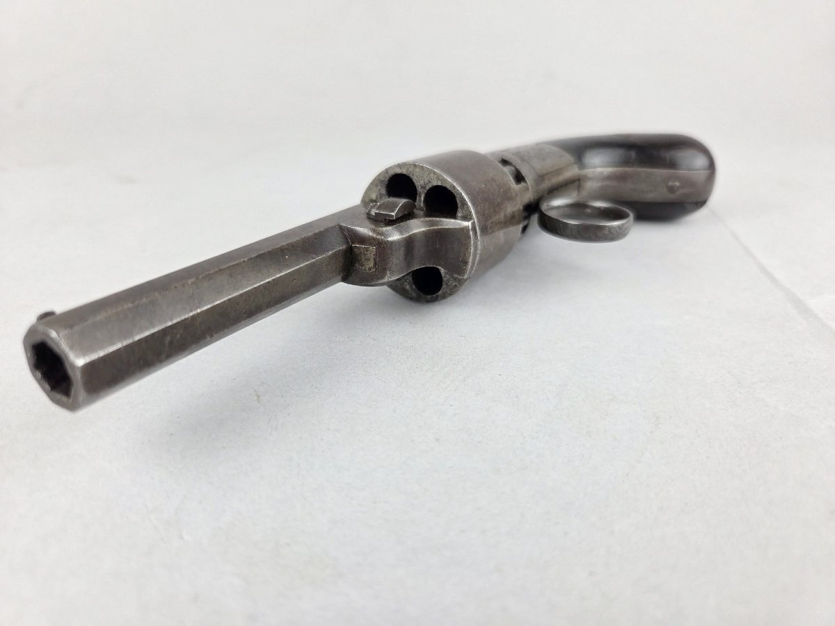 Small Transition Pistol Signed J. Houmau Breveté, Liège Circa 1850-photo-2