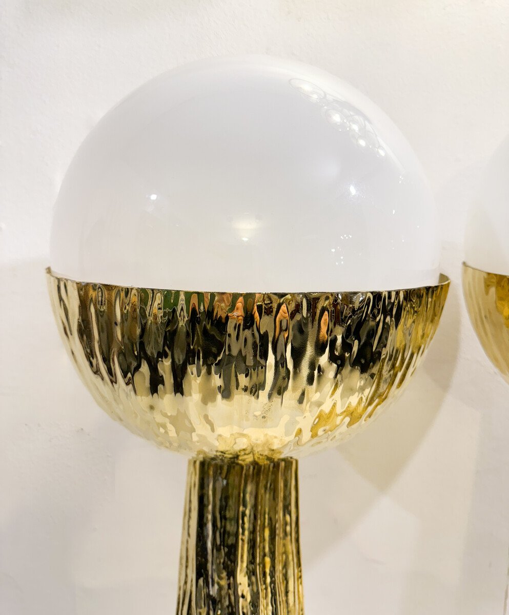 paire de lampes dorées vintage -photo-4