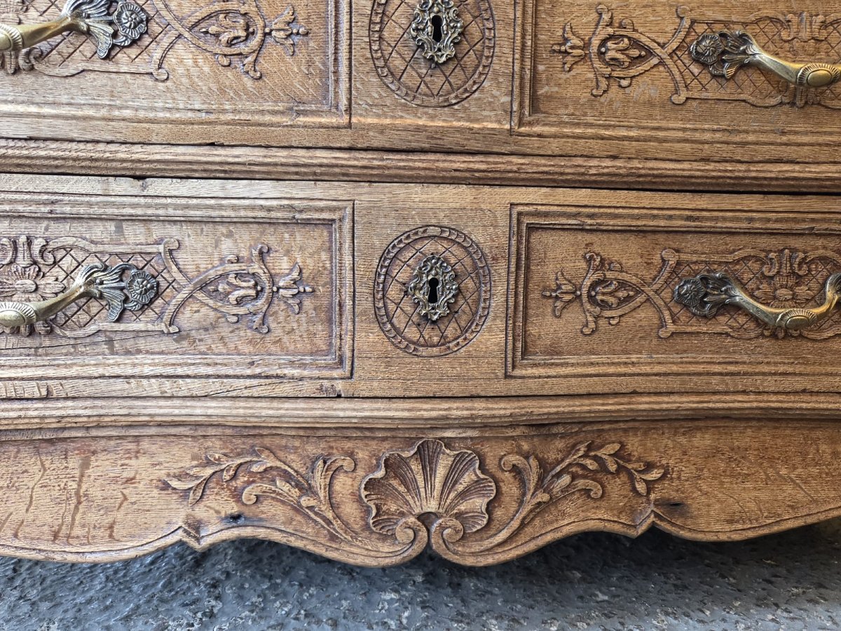 Louis XV Style Oak Chest Of Drawers, Late 19th Century-photo-2