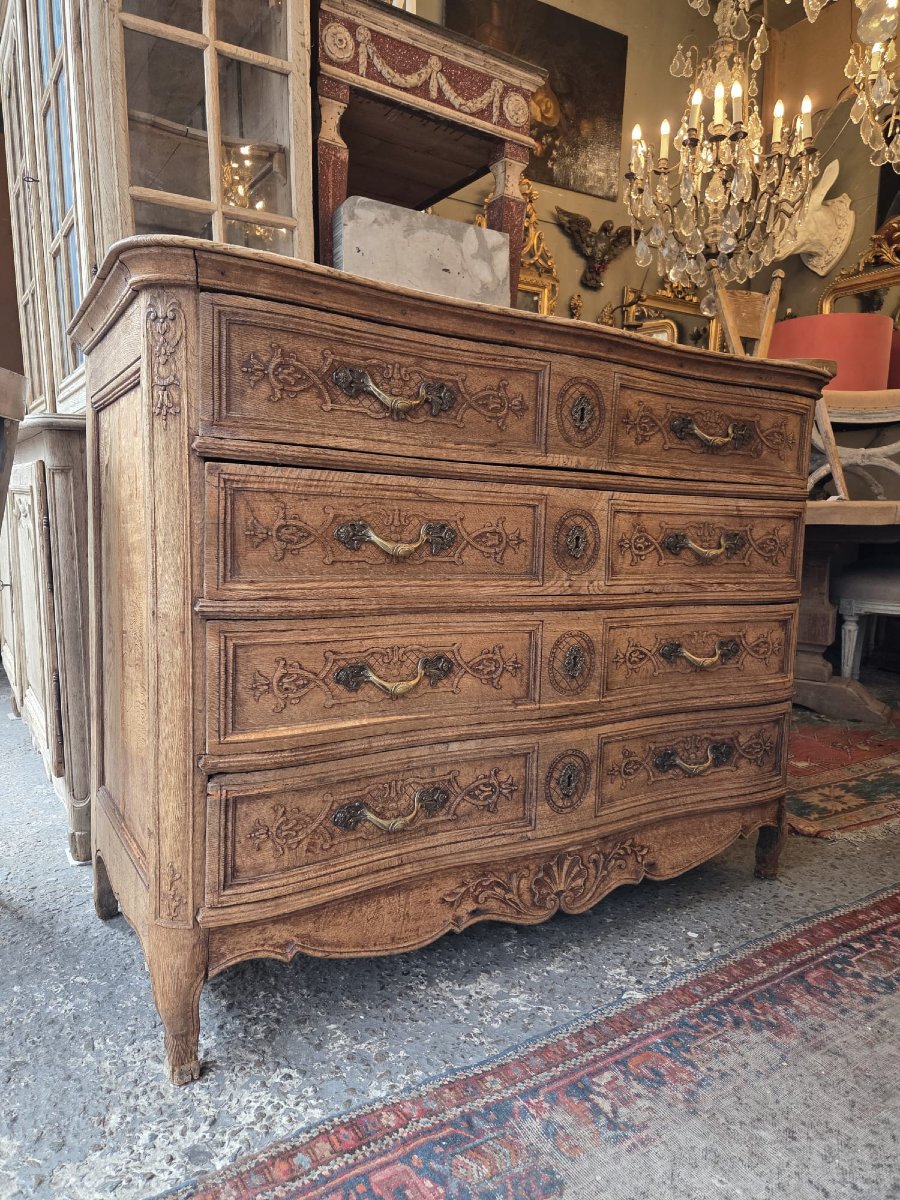 Louis XV Style Oak Chest Of Drawers, Late 19th Century-photo-2