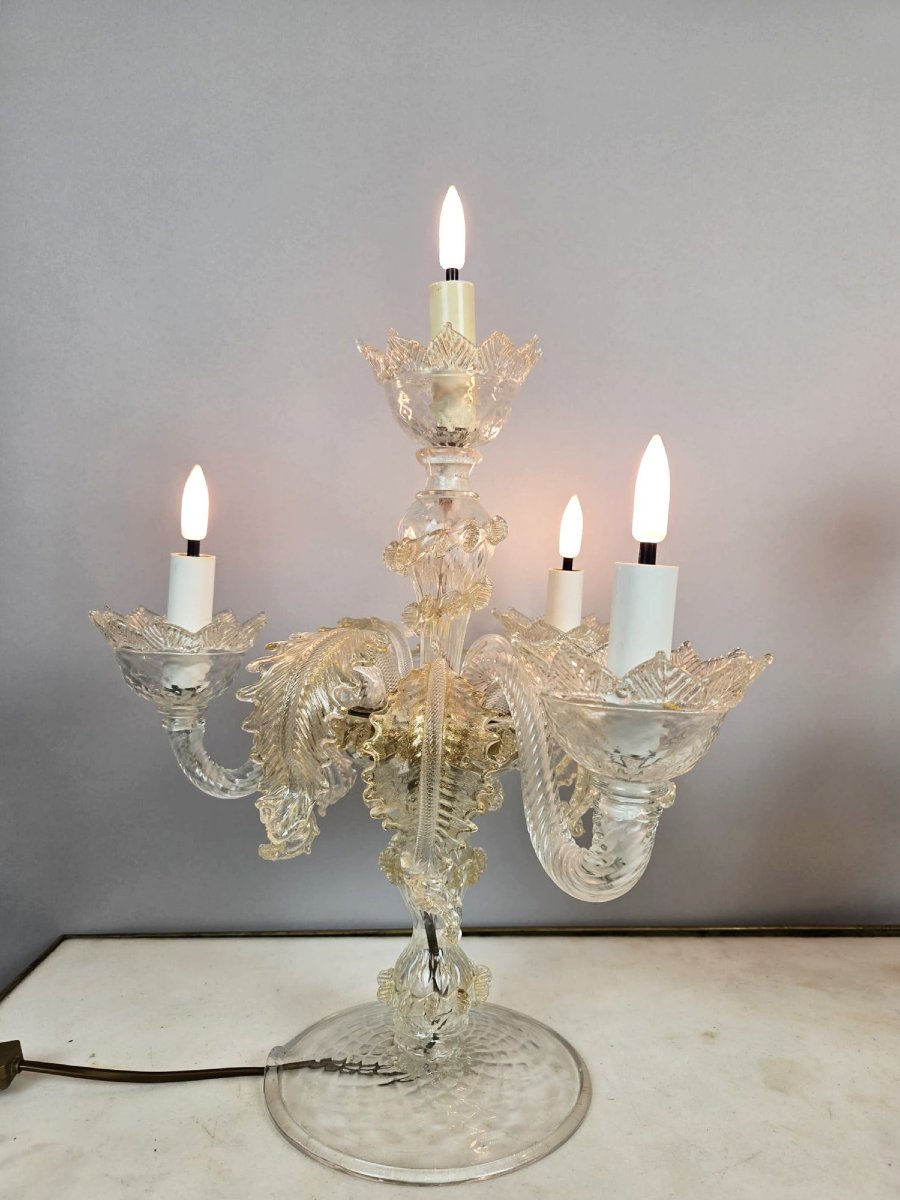 Pair Of Murano Glass Candelabras-photo-2