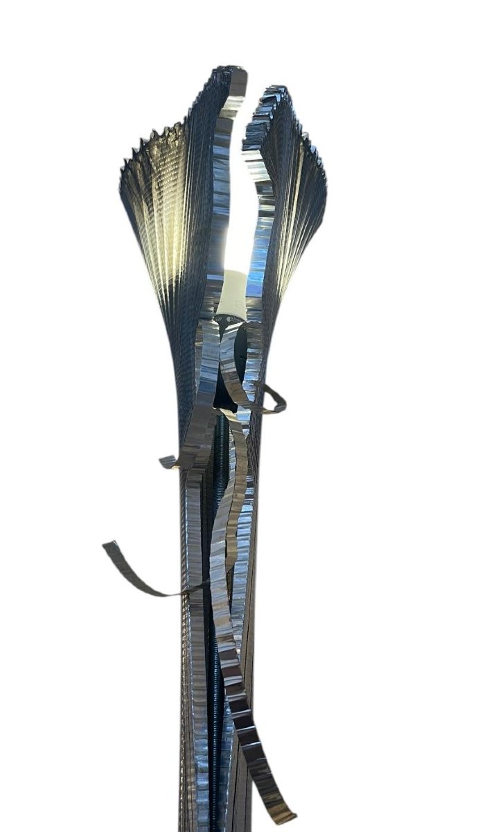 Ar-ingo Floor Lamp In Metal And Aluminum With A Honeycomb Pattern (1984)-photo-2