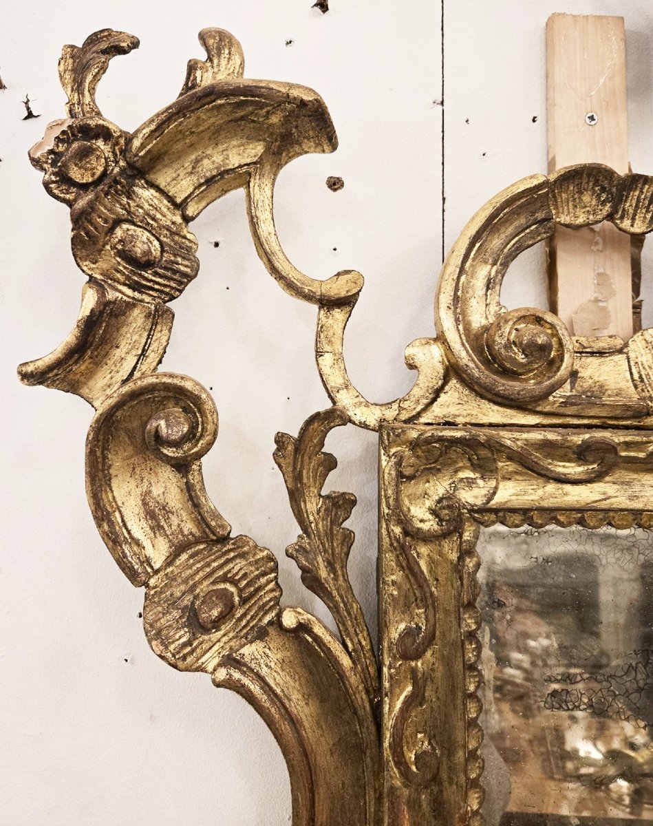 Miroir de style Régence en bois doré, 19th-photo-1