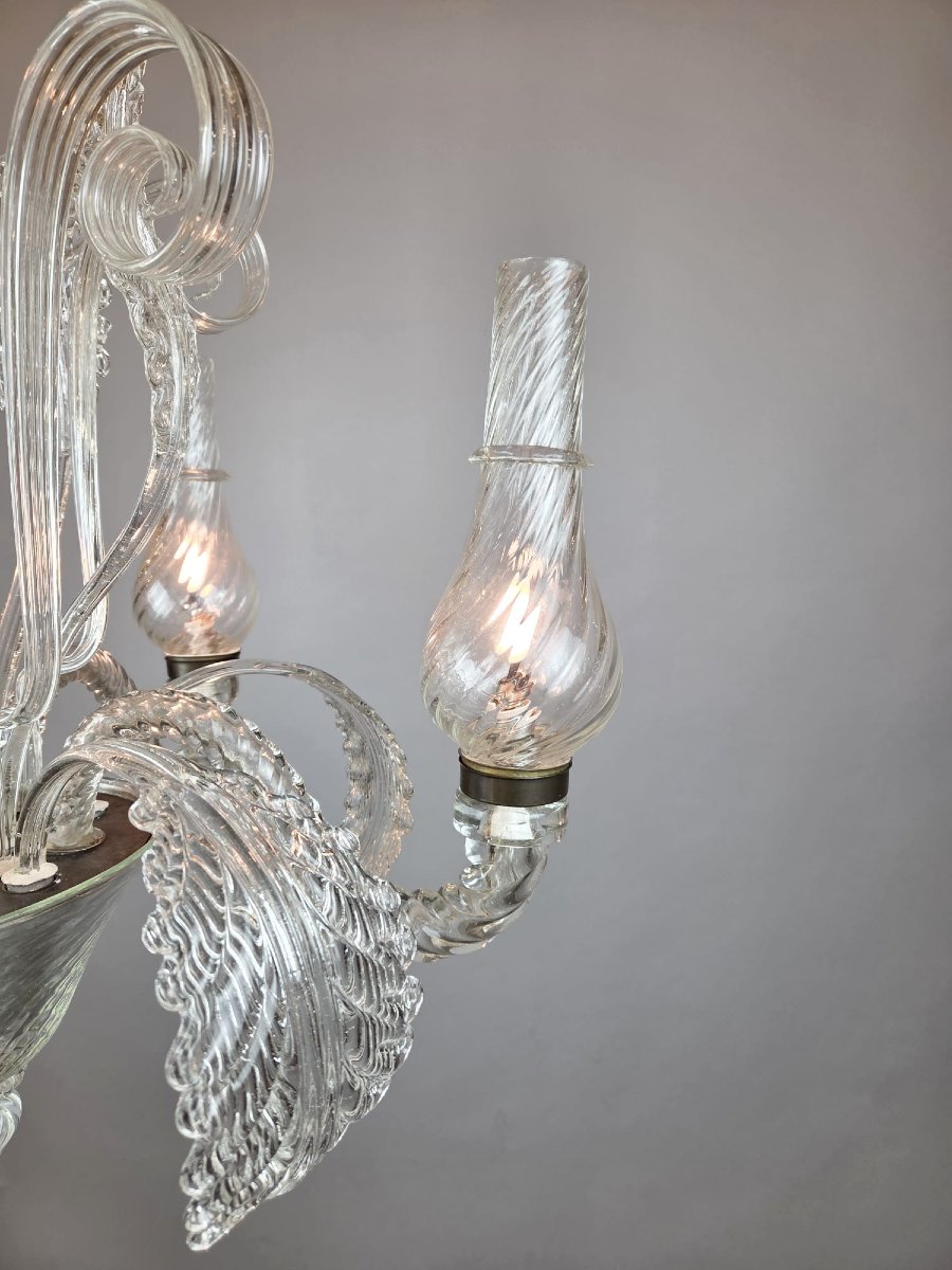 Murano Chandelier With 5 Lights, Circa 1940-photo-3