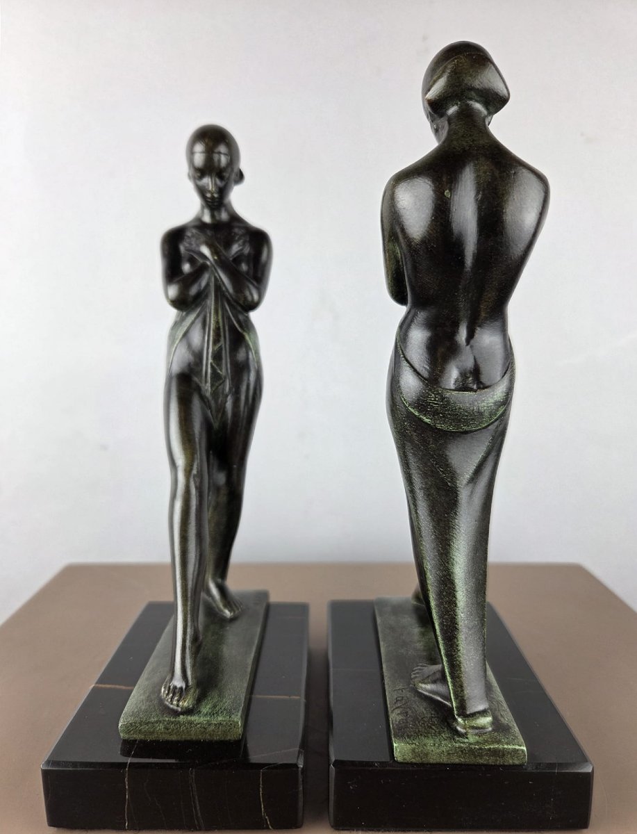 Fayral, pour Max le Verrier, paire de sert livres en bronze-photo-3