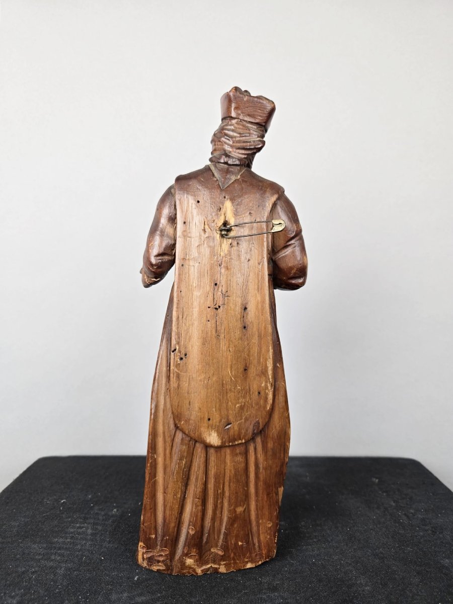 Carved Wooden Bishop, 19th-photo-1