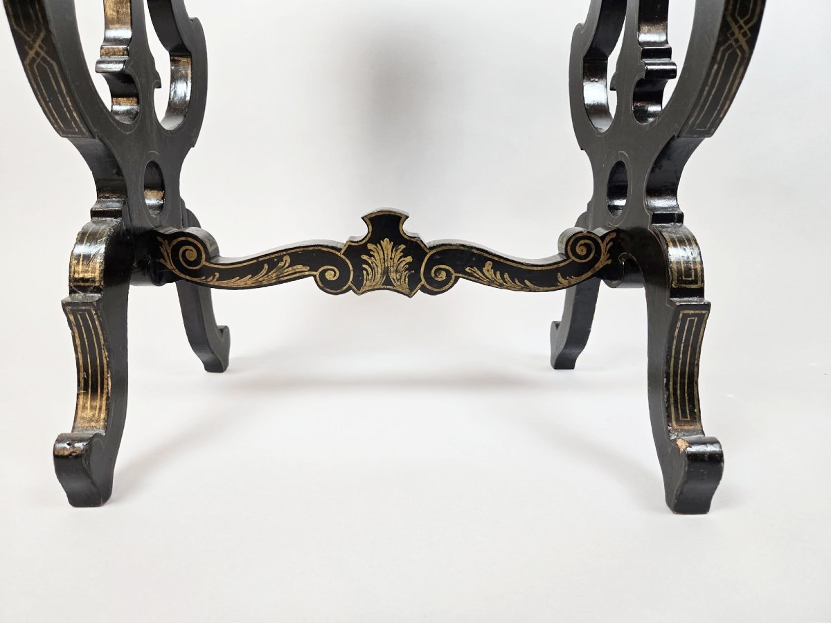 Napoleon III Papier-mâché Workwoman, Floral Decoration And Mother-of-pearl-photo-2