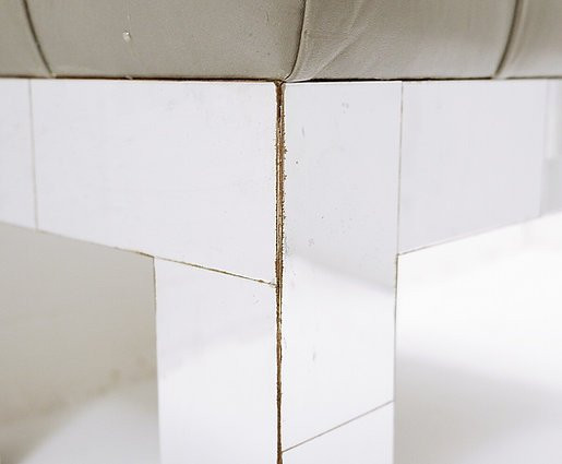  Paul Evans "cityscape Series" Leather And Chrome Stool, Circa 1970-photo-1