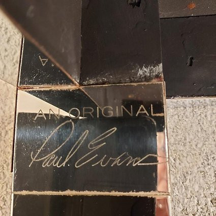  Paul Evans "cityscape Series" Leather And Chrome Stool, Circa 1970-photo-3