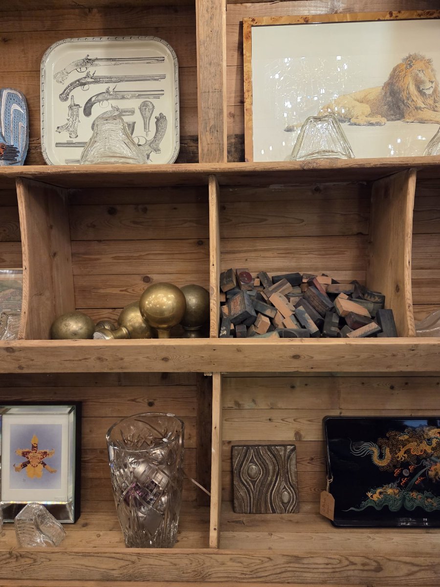 A Fir Wood "seed Merchant's" Cabinet, 20th Century-photo-1