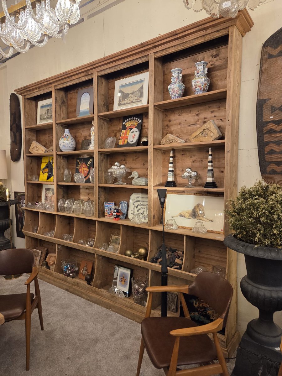 A Fir Wood "seed Merchant's" Cabinet, 20th Century-photo-2