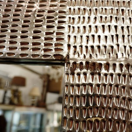 Miroir en métal perforé, Italie, vers 1970-photo-2