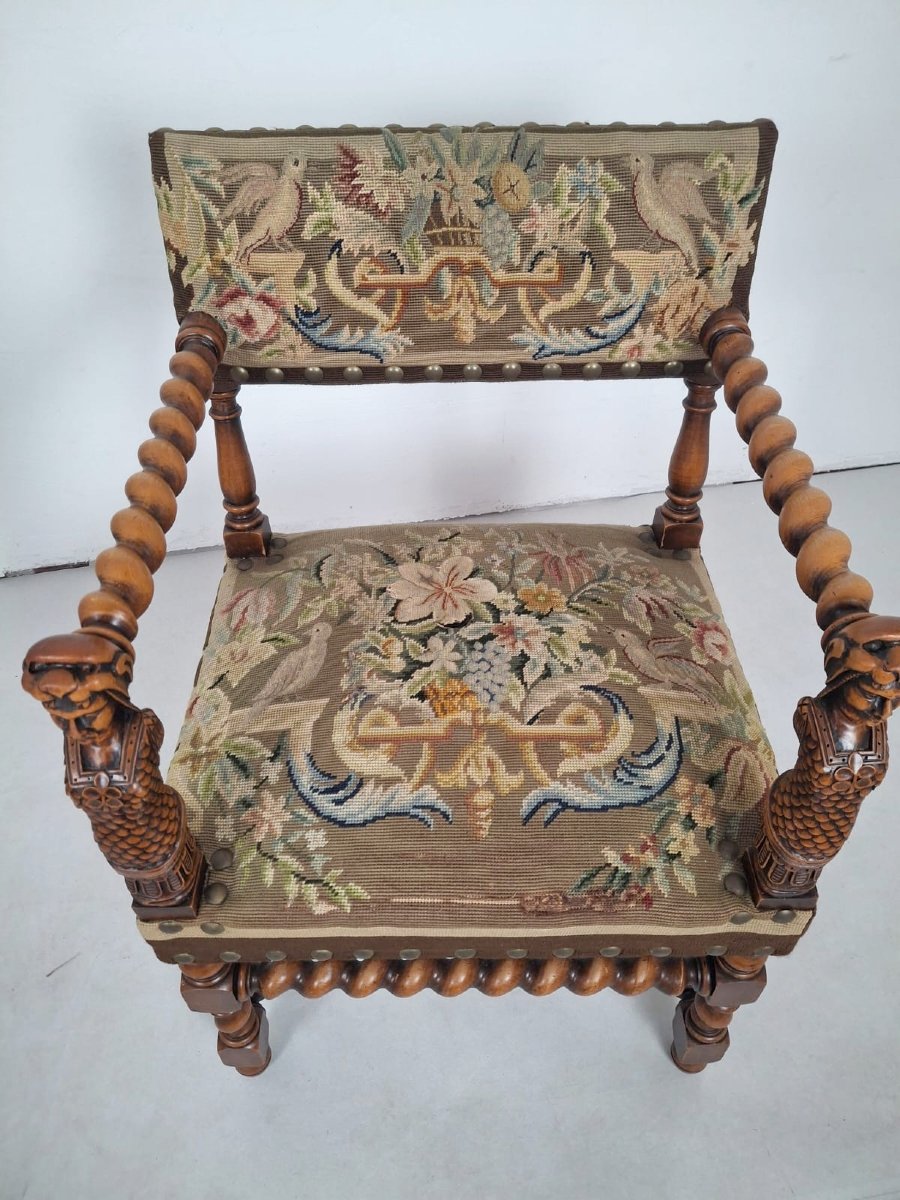 Paire de fauteuils de style Renaissance, 19th-photo-3