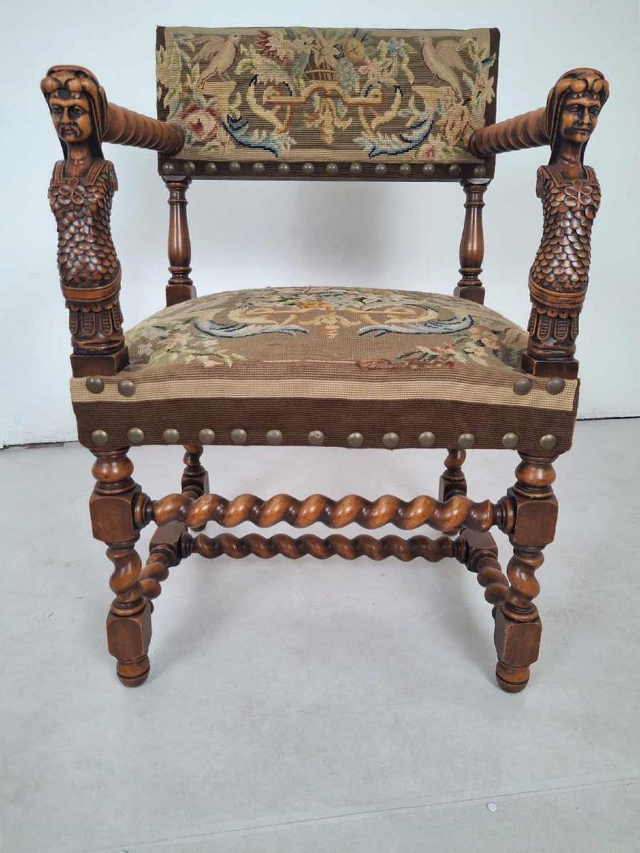 Paire de fauteuils de style Renaissance, 19th-photo-4