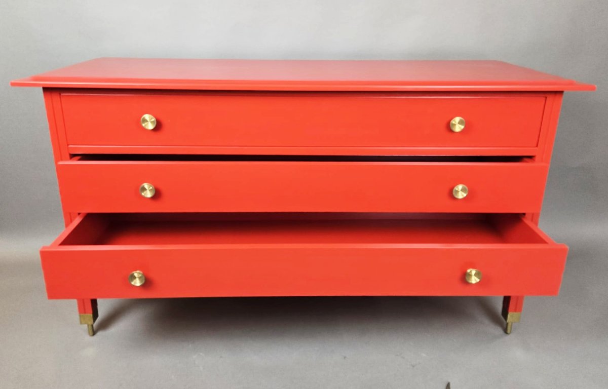 Red Chest Of Drawers, Carlo De Carli, 1960s-photo-3
