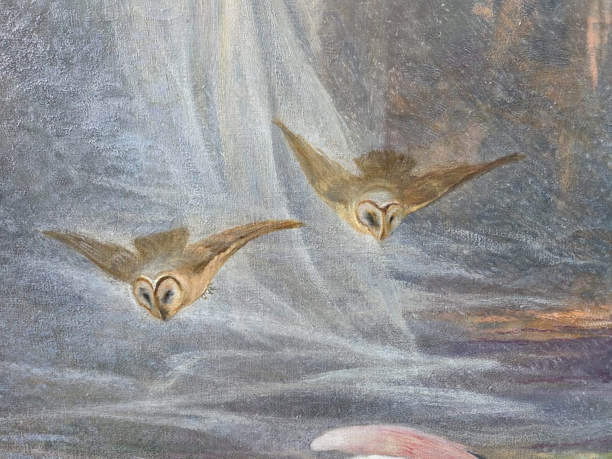 Oil On Canvas "aurora" Circa 1900-photo-4