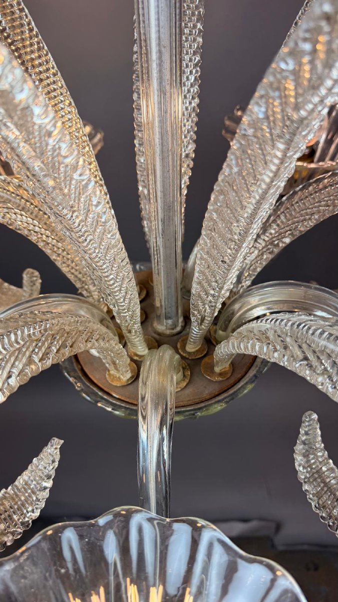 Lustre Murano en verre blanc à 5 lumières-photo-6