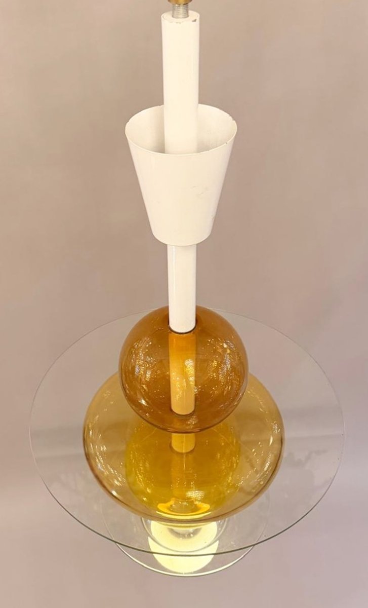 Lustre italien en verre jaune Firenze, Ettore Sottsass pour Venini, 1990-photo-4