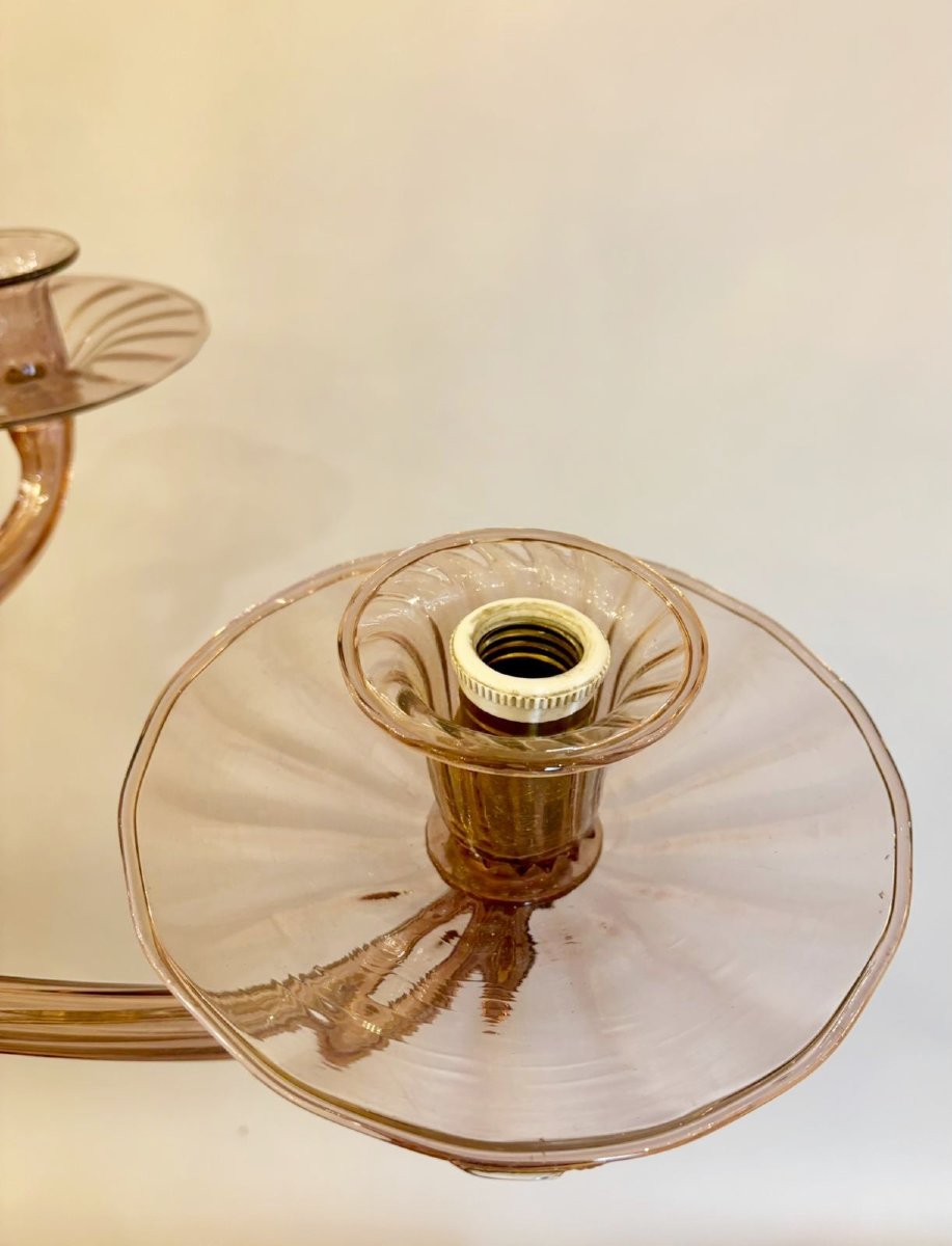 Ettore Sottsass, Murano Chandelier With 6 Arms Of Lights, Circa 1980-photo-4