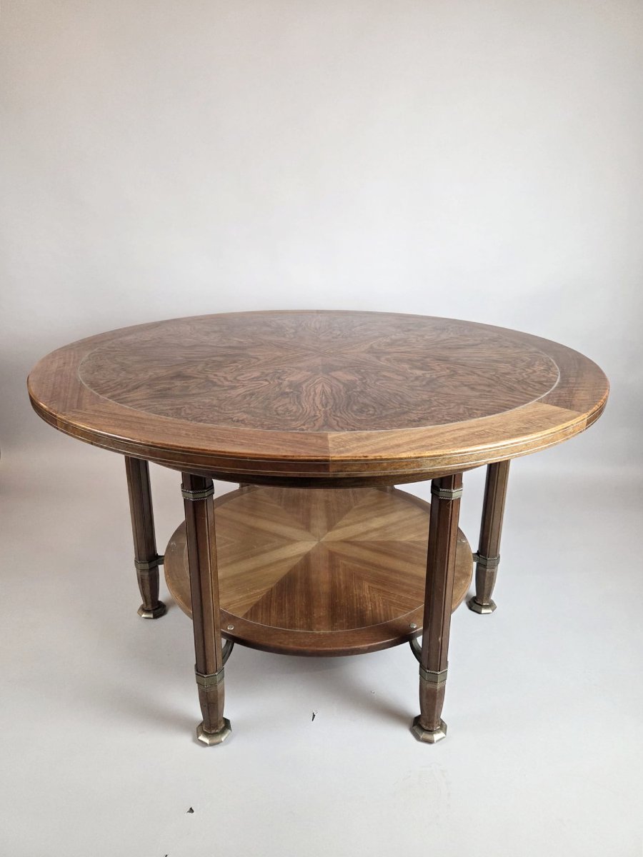 Chambon Alban, table de milieu en acajou et ornementation de bronze-photo-2