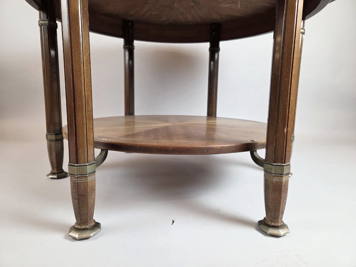 Chambon Alban, table de milieu en acajou et ornementation de bronze-photo-3