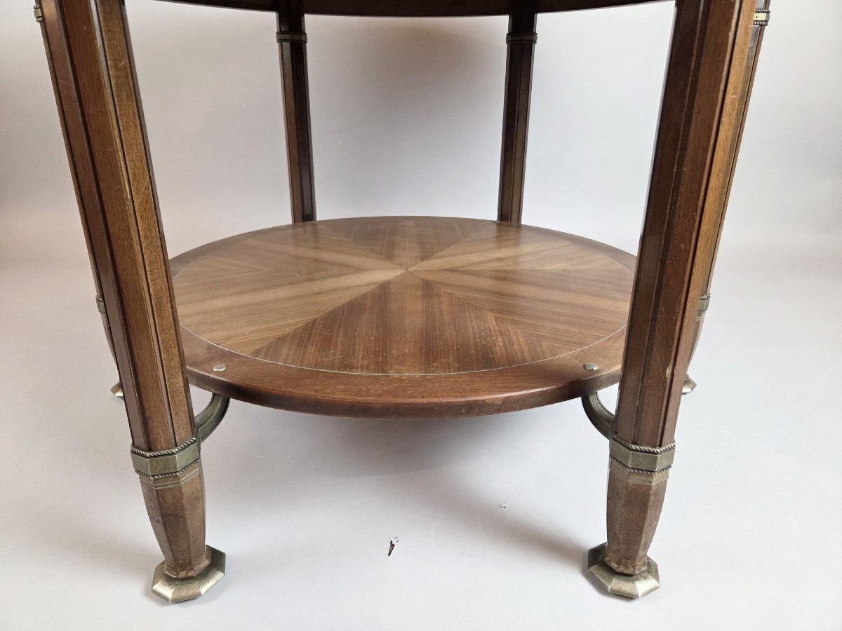 Chambon Alban, table de milieu en acajou et ornementation de bronze-photo-1