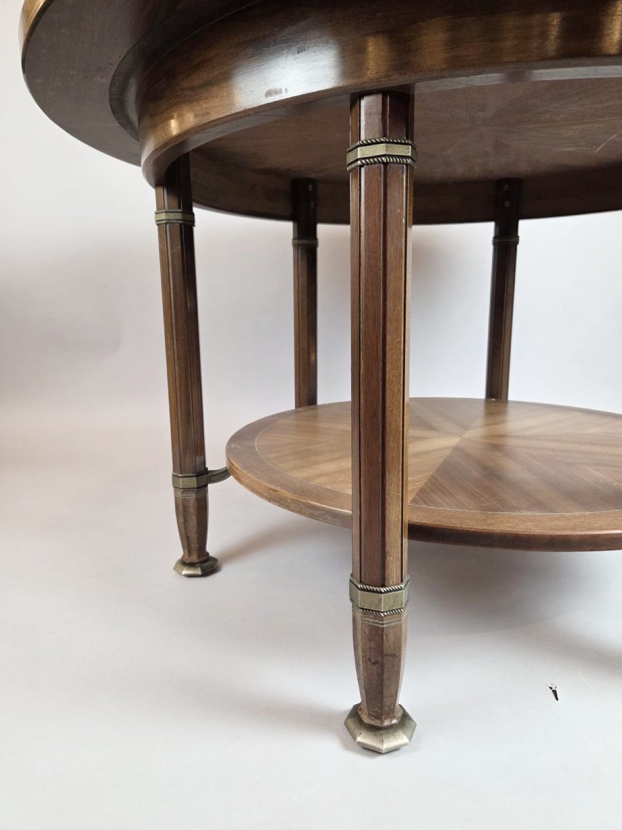 Chambon Alban, table de milieu en acajou et ornementation de bronze-photo-2