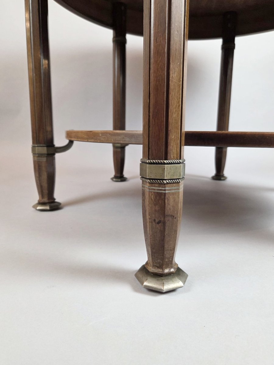 Chambon Alban, table de milieu en acajou et ornementation de bronze-photo-4