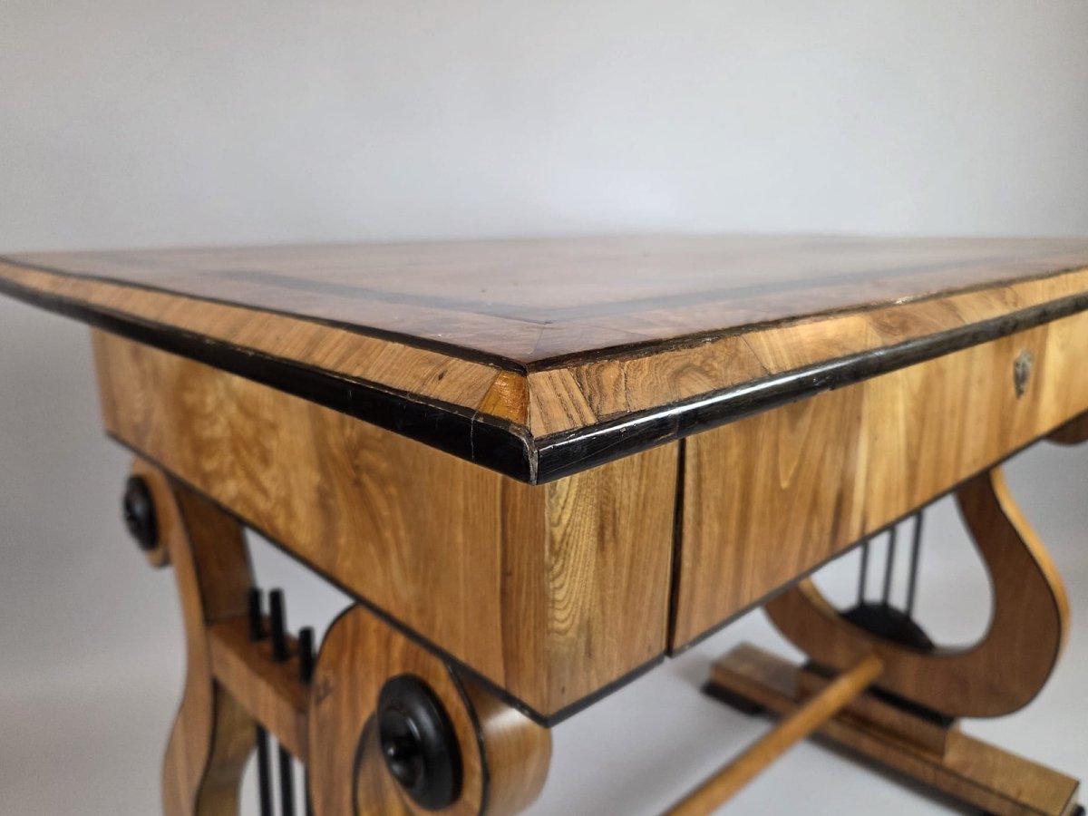 Bureau biedermeier à la lyre, 19th-photo-2
