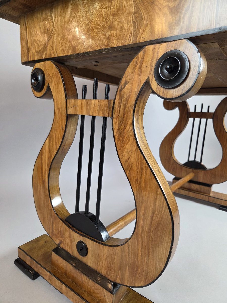 Bureau biedermeier à la lyre, 19th-photo-3
