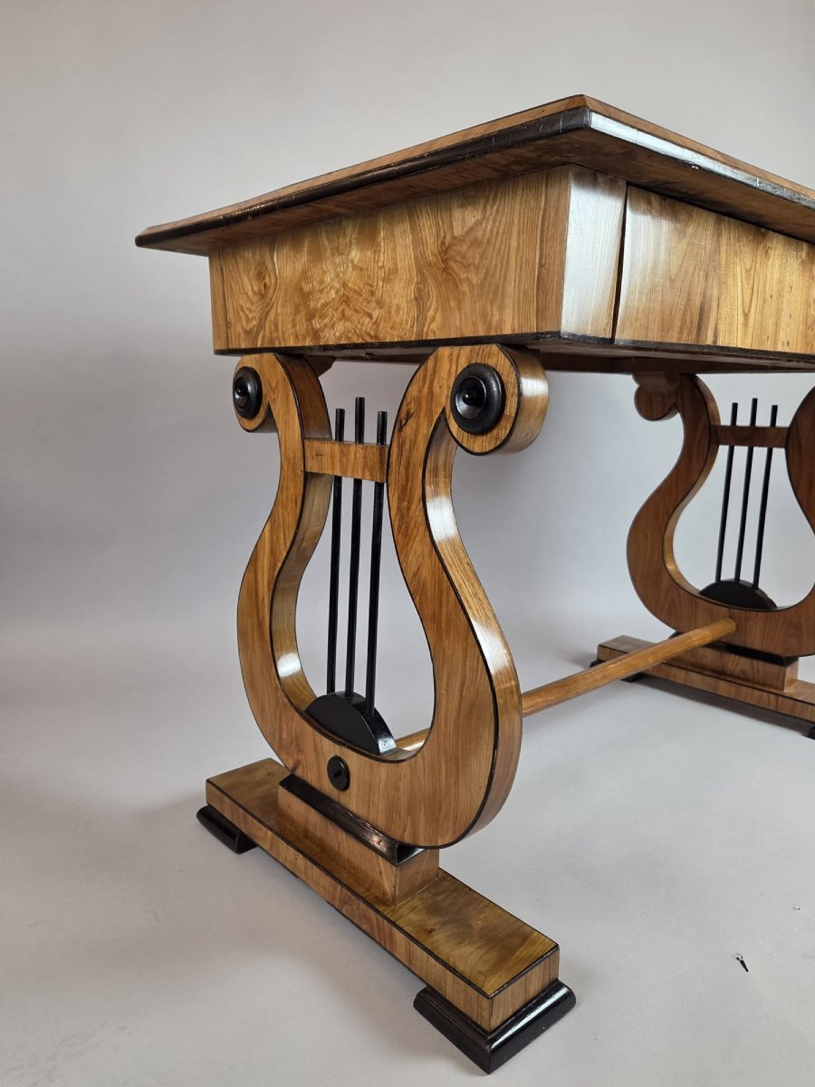 Bureau biedermeier à la lyre, 19th-photo-4