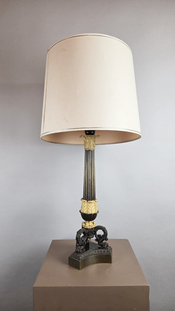 Restoration Period Bronze Lamp Base
