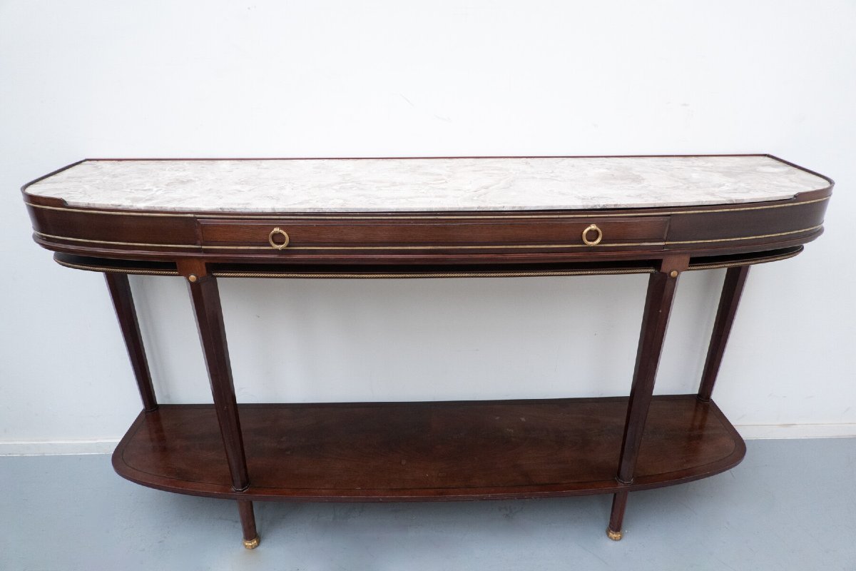 Chambon, Console In Mahogany, Marble And Gilt Bronze-photo-2