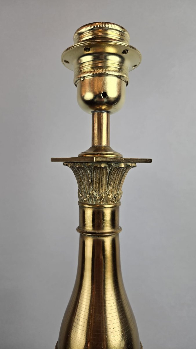 Empire Style Lamp Base In Bronze And Brass, Late 19th Century-photo-2